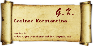 Greiner Konstantina névjegykártya